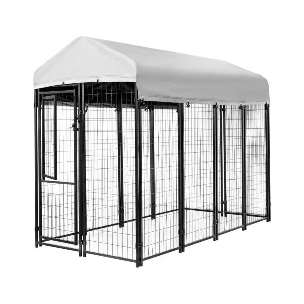 KennelMaster Black Welded Wire Dog Kennel, 8 ft. x 4 ft. x 6 ft