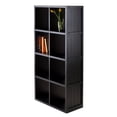 thumbnail image 5 of Pemberly Row 4x2 Modern Wood Storage Cabinet with Wainscoting Panel in Black, 5 of 9