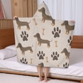 thumbnail image 5 of Dachshund and Paws Hooded Bath Towel，50"x30" for Ages 3 To 12 Kids, Quick Dry Lightweight Soft Microfiber Hood Beach Towel Cover Up for Kids, 5 of 7