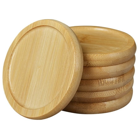 

Frcolor 6pcs Bamboo Coasters Tea Cup Coasters Desktop Water Mug Coasters Plants Saucers