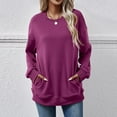 thumbnail image 2 of yillto Women Oversized Sweatshirt with Pockets Baggy Crew Neck Pullover Casual Shirts with Pockets, 2 of 3