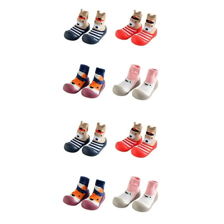 

2pcs Infant Cartoon Design Soft Rubber Bottom Anti-Slip Floor Socks Boots Newborn Baby Big Head Shoes