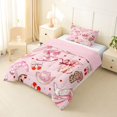 thumbnail image 2 of Manfei Western Cowgirl Hats Boots Twin Comforter Sets 3-Piece for Girls Kids,Teens Female Cartoon Cherry Bowknot Bedding Set,Pink Reversible,Luxury Bedroom Decor, 2 of 6