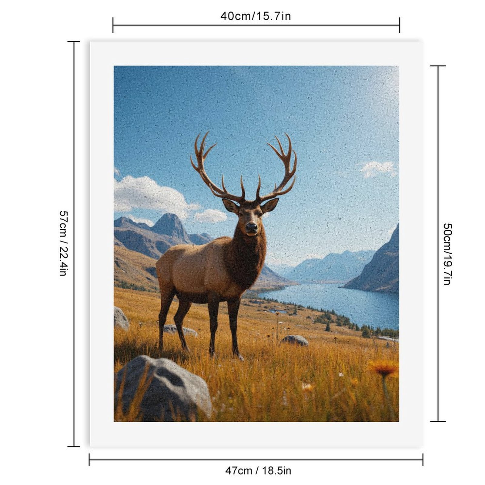 Paint By Numbers Kit for Adults Beginner - Mountain Wildlife Majestic Landscape DIY Canvas Painting Kits for Adults, Frameless Paint By Number for Adults for Home Wall Decor 16x20 Inch