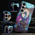 thumbnail image 3 of FKBRCL4U Compatible with Samsung Galaxy S25 Case Blue Purple Diamond Dragon Stained Glass Pattern for Girl Full Body Design Soft Silicone Drop Shock Scratch Protection, 3 of 7