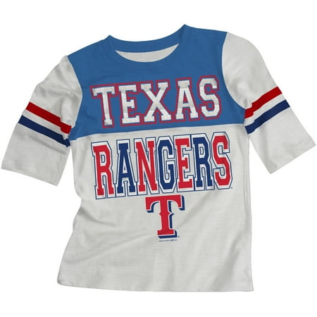 Texas Rangers Autographed Mlb Baseball - MLB Texas Rangers Girls Short Sleeve White Graphic Tee