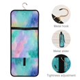 thumbnail image 4 of 3-Piece Travel Toiletry Bag Set, Hanging Wash Bag with Makeup Bag & Brush Case,Waterproof Cosmetic Organizer for Travel, Gym & Home Dreamy Pastel Splatter Design, 4 of 10