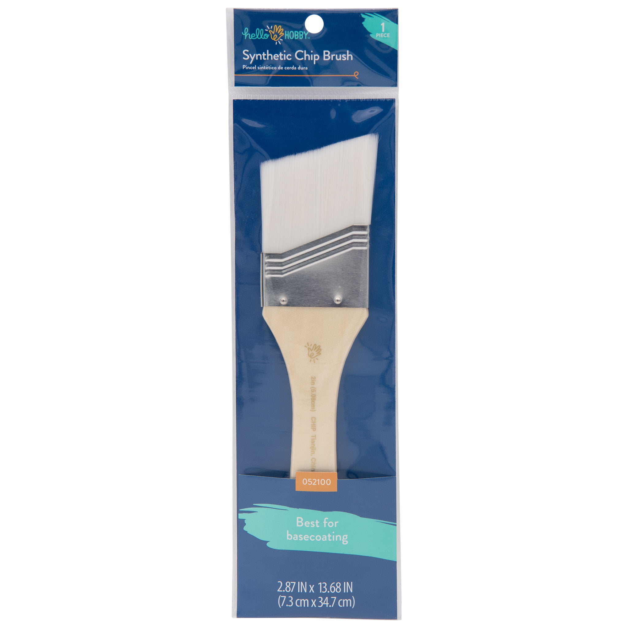 (6 pack) Hello Hobby 2 in White Synthetic Angle Craft Paint Brush, 10 in Long, Adult/Teen
