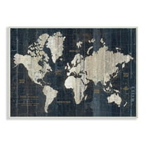 Stupell Industries Distressed Antique World Map Rustic Aesthetic Designed by Wild Apple Portfolio