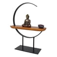 thumbnail image 5 of Zen Metal Crescent Amitabha Buddha With Lotus Incense Burner Meditation Tool, 5 of 9