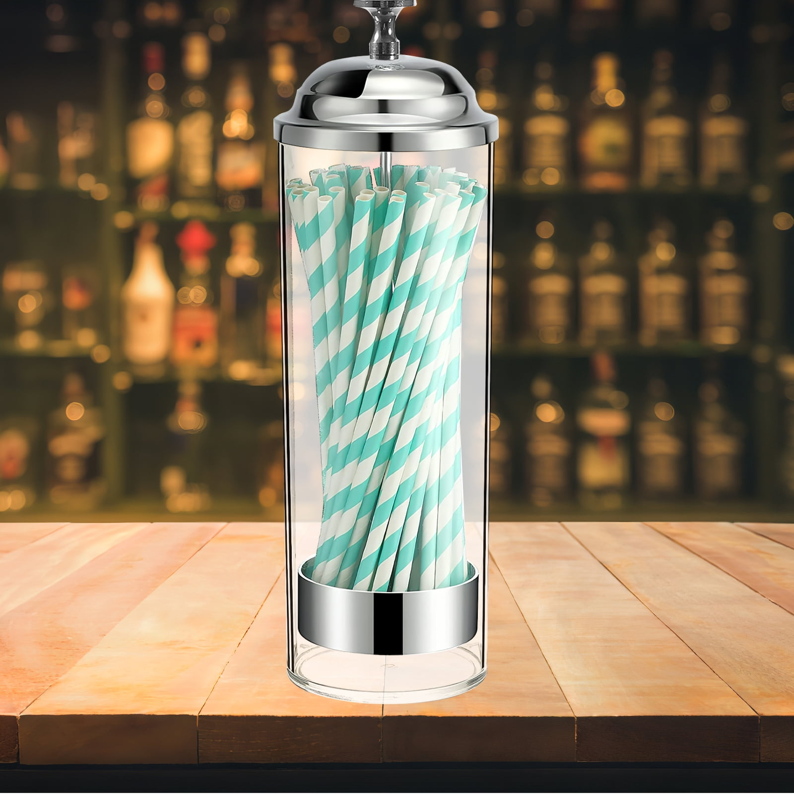 Acrylic Straw Holder For Cabinet Door - Transparent Straw Dispenser & Organizer For Kitchen Storage
