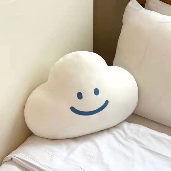 Cloud Shaped Throw Pillow for Birthday Creativity Cushion Plush Cute Throw Pillows for Home Living Room Bedroom Decoration,White-15.7 in