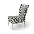 thumbnail image 3 of Designart "Optical Art dreaming black and white" Black Stripe Upholstered Accent Chair - Modern Arm Chair For Living Room, 3 of 5