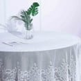 Efavormart 108" WHITE Premium Lace Round Tablecloth For Banquet Party Wedding Event Home Decor ...