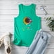 thumbnail image 4 of Blusa sin mangas con cuello redondo y estampado de girasol para mujer Fridja  gh3049, 4 of 5