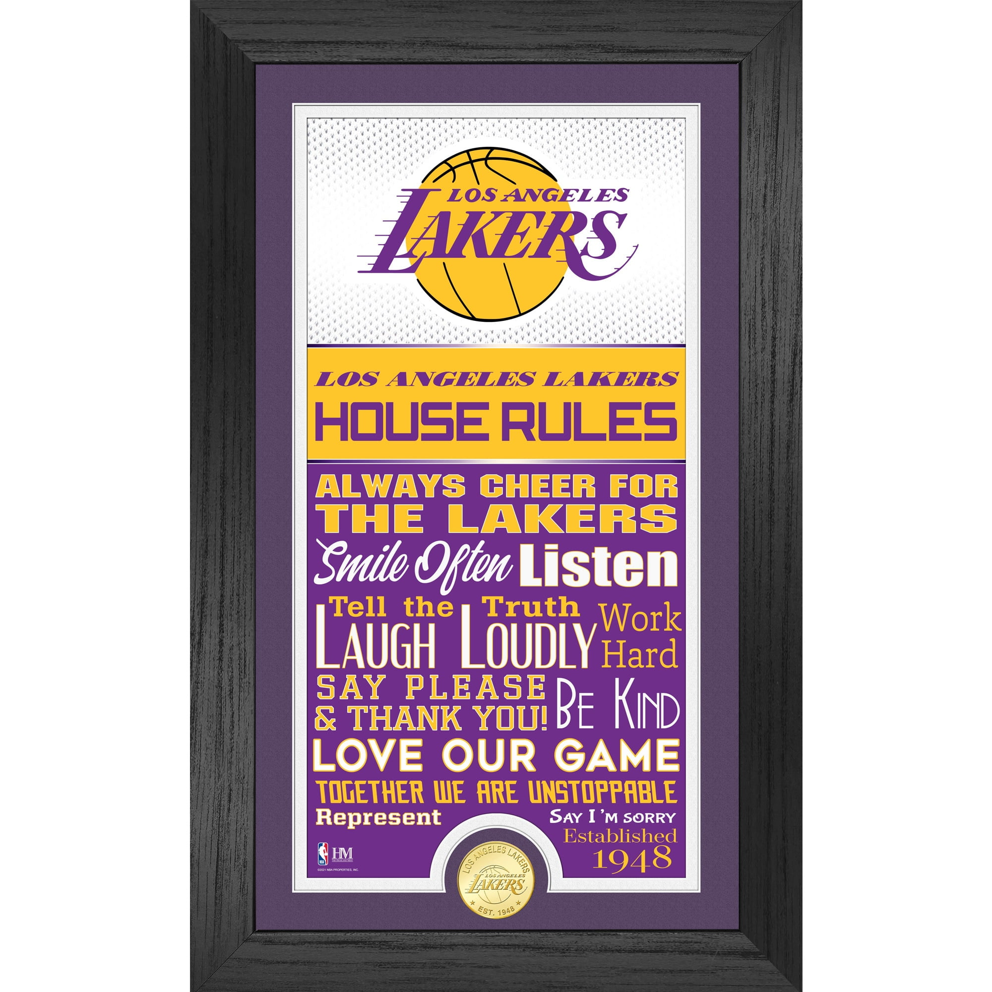 highland mint los angeles lakers 12 x 20 house rules supreme bronze coin photo mint walmart com