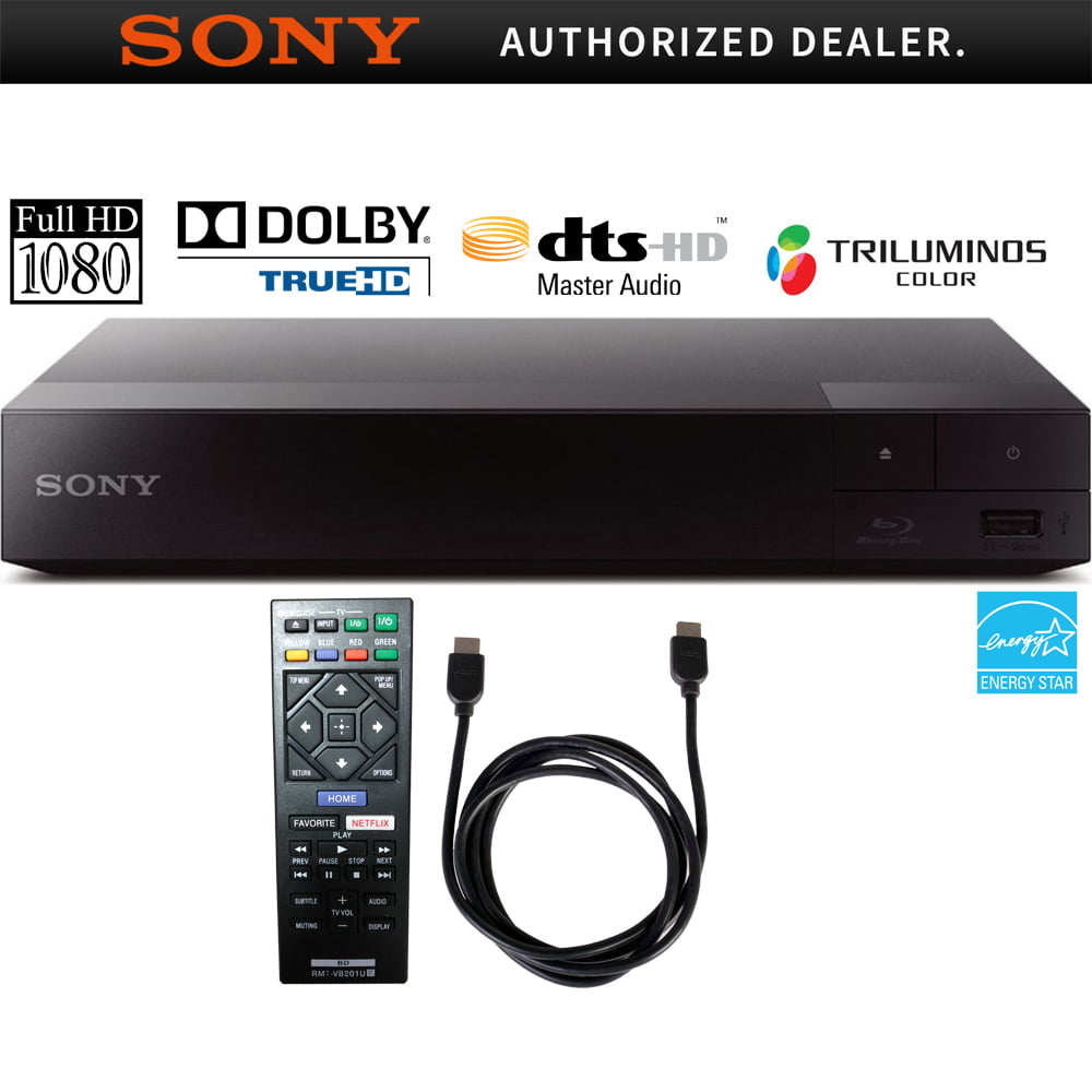 1 x USB 2.0 Sony BDP-S1700 Wired Streaming Full HD 1080p Blu-Ray Disc Player — Family Christmas Holiday Bundle — 1 x HDMI with BROAGE 4Ft HDMI Cable Dolby TrueHD for Sound 