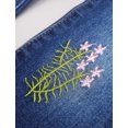 thumbnail image 6 of KIDSCOOL SPACE Girls Embroidered Jeans,4-15T Ribbed Elastic Waist Denim Pants,7-8 Years, 6 of 7