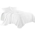 thumbnail image 4 of Chezmoi Collection Katy Frayed Edge Washed Cotton Quilt Set, Queen, White, Lightweight (3 Count), 4 of 4