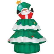 Gemmy Airblown Tree w/Santa 72 in. Inflatable