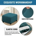 thumbnail image 4 of 2024 Elastic Storage Ottoman Slipcovers Checked Rectangle Footrest Sofa Cover Washable Removable Footstool Protector, 4 of 6