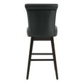 thumbnail image 3 of CHITA 30 in Upholstered Swivel Counter Bar Stools with Back&Wood Legs Set of 2, Faux Leather in Black, 3 of 9