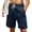 Navy, variant on Mens Shorts Summer Casual Elastic Waist Wide Straight Leg Relaxed Fit Lightweight Shorts with Pockets