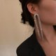 thumbnail image 3 of Pendientes largos de borlas de cristal a la moda para mujer, pendientes geométricos llenos de diamantes de imitación, declaración Je Silver, 3 of 5