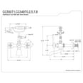 thumbnail image 5 of Kingston Brass CC549T0 Vintage 7-Inch Wall Mount Tub Faucet with Hand Shower, Matte Black, 5 of 7