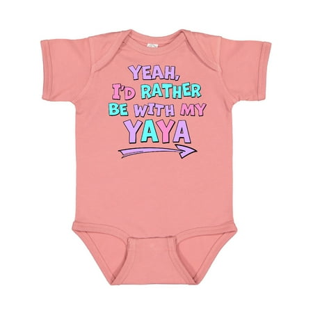 

Inktastic Yeah I d Rather be with My Yaya in Pink Blue and Purple Gift Baby Boy or Baby Girl Bodysuit
