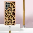 thumbnail image 3 of Slim Fit Case for Samsung Galaxy S24 Ultra, Luxury Pattern Adjustable Crossbody Lanyard Shoulder Neck Strap Clear Design Case for Women Girl Teen Silicone Soft for Samsung Galaxy S24 Ultra, Leopard, 3 of 7