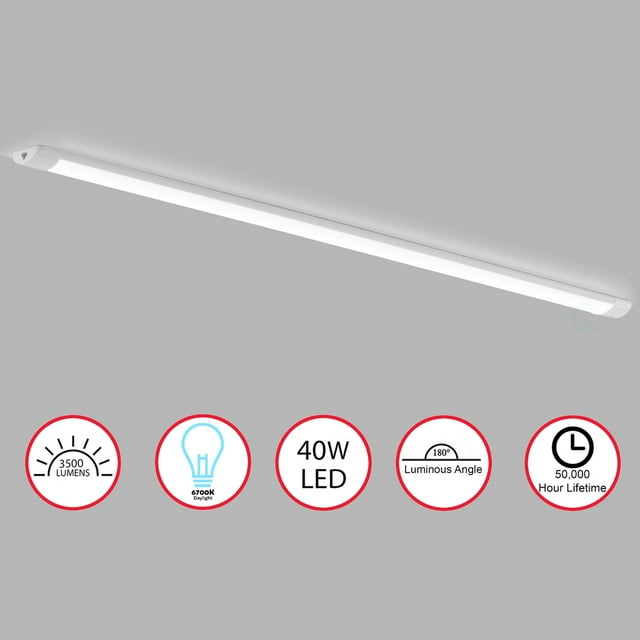 Slim Rectangular LED Light Under Cabinet Kitchen Lighting 40 Watt 6700K Daylight 50,000 Hour Lifetime, 47 Inch