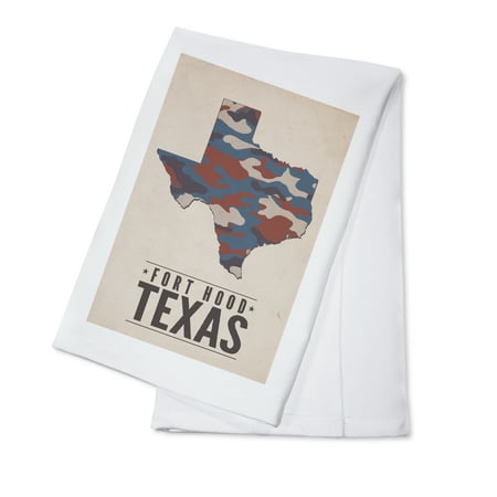 Como Kitchen - Fort Hood,Texas - The Lone Star State - Camo State - Lantern Press Poster (100% Cotton Kitchen Towel)