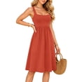 thumbnail image 4 of TFEOQRY Women's Summer Dress with Built in Bra Square Neck Sleeveless Casual Loose Beach Sundress, 4 of 7
