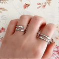 thumbnail image 5 of Set of 2 Hug Rings,Silver Hug Rings for Women Men Girls Hug Hands Rings Love Hugging Open Promise Ring Couples Wedding Statement Bands Adjustable Unis, 5 of 5