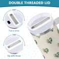 thumbnail image 5 of 40 oz Tumbler With Handle Stainless Steel Insulated Tumbler With Lid for Car Cup Holder Emerald Green Hearts Pattern, 5 of 9
