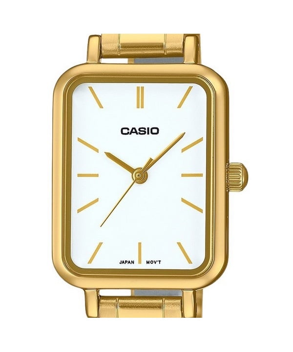 Casio Women’s Gold Analog Watch White Dial Steel Bracelet - LTP-V009G-7EUDF