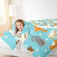 thumbnail image 5 of Manfei Cute Cat Animal Twin Bedding, Cartoon Love Heart Bedding Comforter Set, Light Blue, Polkadot Reversible, 7-Piece, 5 of 6