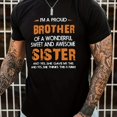 thumbnail image 1 of T-shirt Homme "Frère Sœur", Col Rond, Vêtement Décontracté, Printemps et Été, 1 of 5