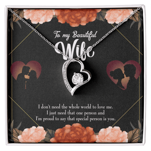To My Wife Special Person Forever Necklace w Message Card