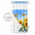 thumbnail image 2 of Spring Sunflower Daisy No Hook Shower Curtain Waterproof,Bathroom Curtains with Snap in Liners and See Through Top Window,Yellow Butterfly Retro Oil Painting Hotel Bathtub Curtains Shower 36"Wx72"L, 2 of 8