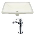 thumbnail image 1 of 18.25-in. W CUPC Rectangle Bathroom Undermount Sink Set In Biscuit - Chrome Hardware AI-22896, 1 of 8