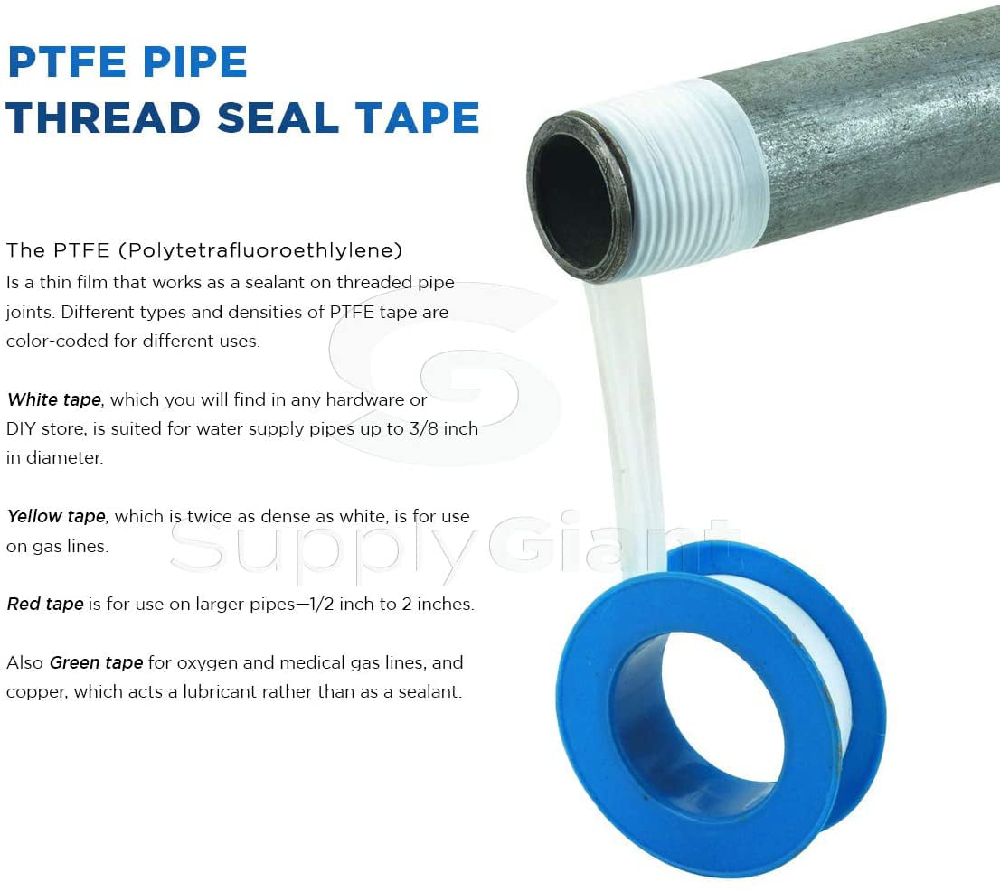 x 520 in. White 1/2 in Everflow 811 PTFE  Thread Seal Tape for Plumbers 