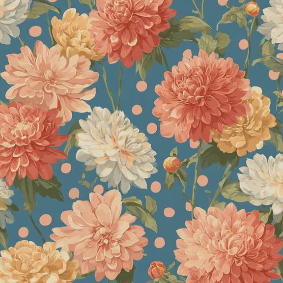 Cottagecore Peel and Stick Wallpaper 23.6in x 9.8ft Vintage Floral Dahlia Peony Flowers Blue Contact Paper Vinyl Waterproof Self Adhesive Wall Paper for Bedroom Shelf Cabinet Renter Friendly