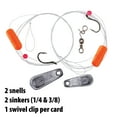 thumbnail image 5 of (1 pack) Lindy Floating Crawler Leech Snell Fluorescent Orange 2 Sinkers 1/4 oz. 1/2 oz., 5 of 6
