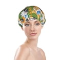 thumbnail image 3 of Kdxio Construction Machinery1 Print Shower Cap for Women,Elastic and Reusable,Double Waterproof Layers Bathing Hat, 3 of 9