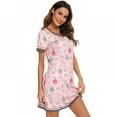 thumbnail image 1 of Pyjama d'Été pour Femmes Manches Courtes Col Cœur Pêche Robe de Nuit Décontractée Robe de Nuit Ample Confort Pyjama Décontracté Robe de Maison, 1 of 6