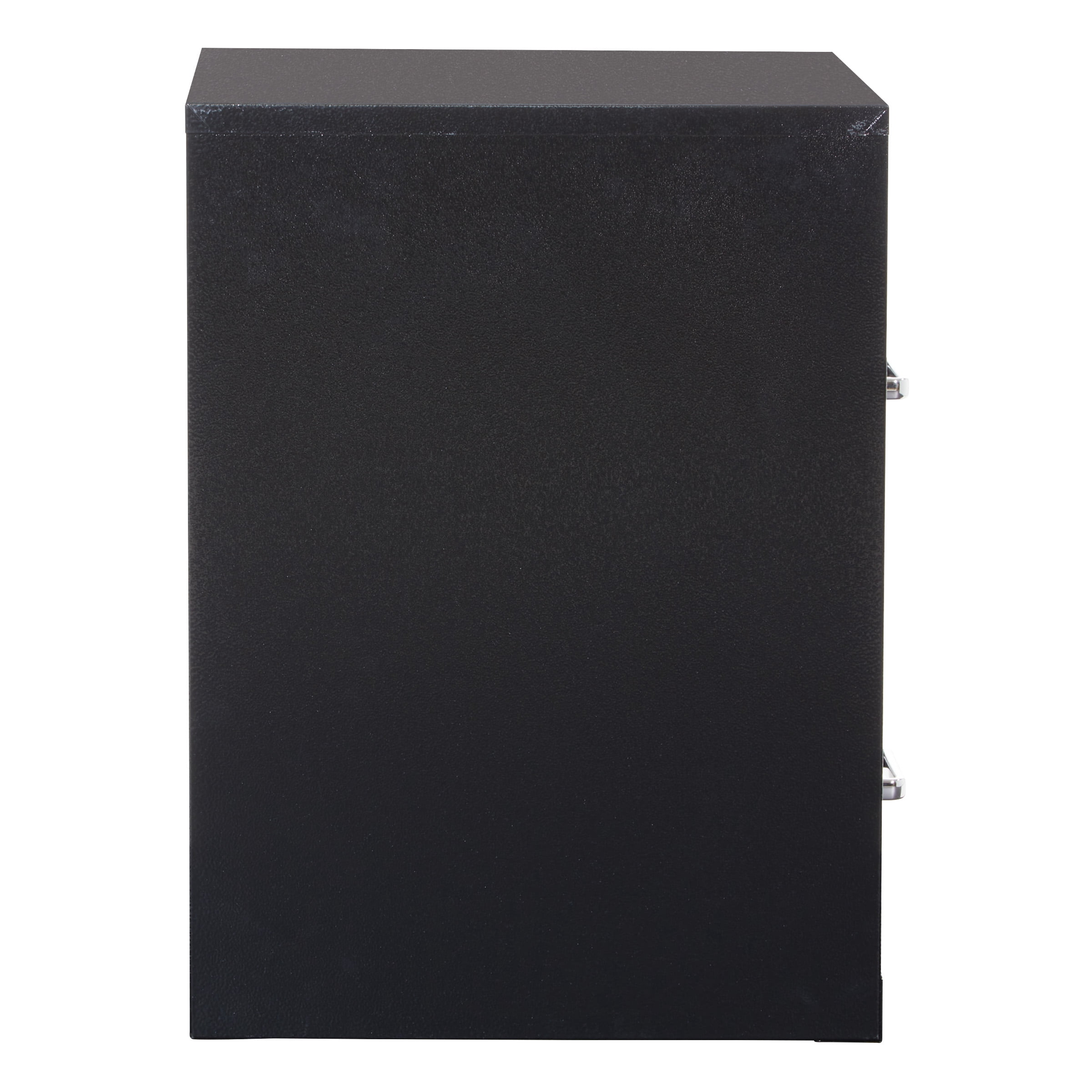 OSP Home Furnishings Locking Metal File Cabinet with 2 Drawers, Textured Black