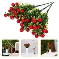 thumbnail image 3 of 6 ramas de cerezo artificiales, tallos de cereza roja falsos para decoración del hogar, simulación de fruta roja para fiestas, decoración de escritorio y arreglos florales, 3 of 7