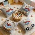 thumbnail image 5 of Kumdkd 4-Piece Easter Pillow Covers Set 18x18ines, Rabbit and Egg Pattern Decorative Cushion Covers for Sofa Couch Bedroom Spring Home Decor, 5 of 6